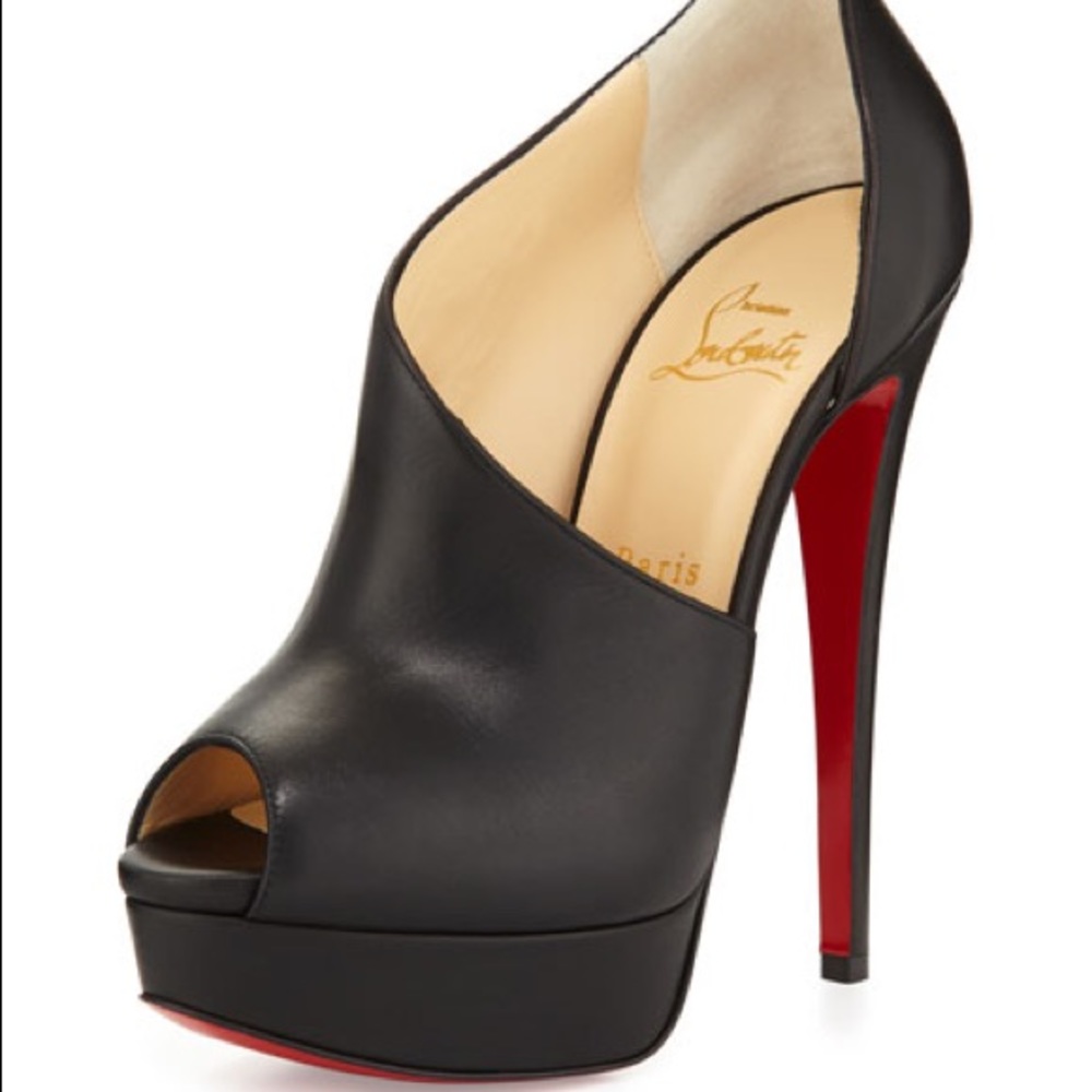Christian Louboutin black leather Verita heels